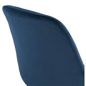 Chaise design 'Black Firenza' en velours bleue avec 4 pieds en bois noir