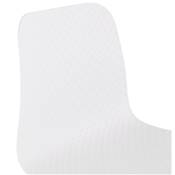 Chaise design empilable 'Style White' blanche pieds tréteaux en métal blanc