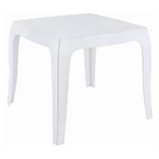 Table basse design carre 'Baron' en plexiglas blanc opaque - 51 x 51 cm