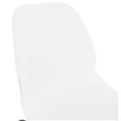 Chaise design empilable 'Teknik Black' blanche pieds tréteaux en métal noir