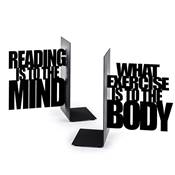 Set de 2 serres livres 'Mind exercise' noir en mtal