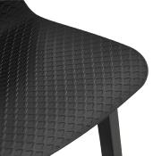 Tabouret de snack mi-hauteur design 'Skala Black Edition' noir pieds tréteaux bois noir dossier bas