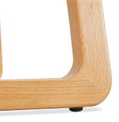 Tabouret de snack mi-hauteur design scandinave 'Skala' gris pieds tréteaux bois naturel dossier bas