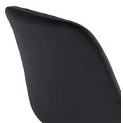 Chaise design 'Black Milano' en velours noire avec 4 pieds en bois noir
