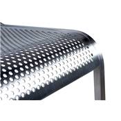 Tabouret de bar réglable design 'Liner' pivotant en acier brossé pied avec repose pieds dossier bas