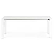 Table à diner / de réunion scandinave extensible 'Solada' blanche mat 4 pieds - 190(270) x 95 cm