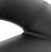 Tabouret de bar réglable design 'Kendo' pivotant noir pied et repose pieds métal chromé dossier bas
