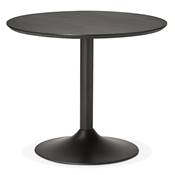 Petite table à diner / de bureau ronde design 'Kontur Black' noire pied central métal noir - Ø 90 cm