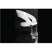 Chaise design 'Bright' laque blanche avec pied en mtal chrom