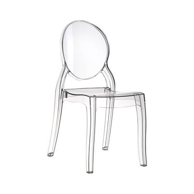 Chaise design médaillon empilable 'Chrystal' transparente avec 4 pieds
