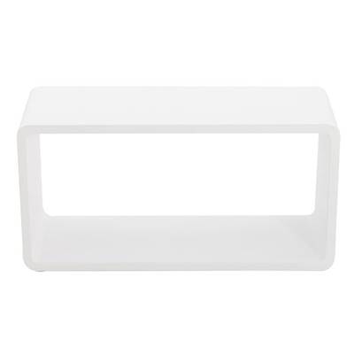 Table basse design / cube de rangement rectangulaire 'Kub XL' en bois laqué blanc