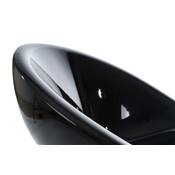 Fauteuil design boule 'Rondo' pivotant noir pied central en métal chromé