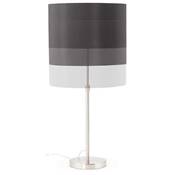Lampe à poser design 'Okno' abat-jour cylindrique noir socle en métal brossé réglable