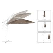 Parasol deporté 'Shadow' en toile taupe structure en aluminium