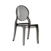 Chaise design mdaillon empilable 'Chrystal' transparente noire avec 4 pieds