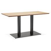 Table à diner / salle à manger 'Tvillin Black Small' bois pied central en fonte noir - 150 x 70 cm