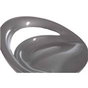 Tabouret de bar réglable design 'Romeo' pivotant gris avec pied central en métal chromé