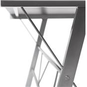 Bureau d'angle design 'Manager' en verre trempé noir pieds en métal - 90 x 70 cm