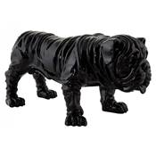 Statue deco chien 'Bulldog' en polyrésine noire