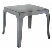 Table basse design carre 'Baron' en plexiglas noire - 51 x 51 cm