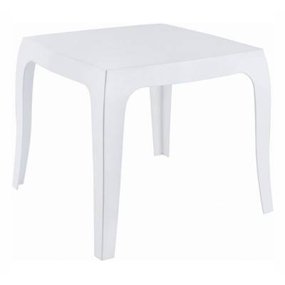 Table basse design carrée 'Baron' en plexiglas blanc opaque - 51 x 51 cm