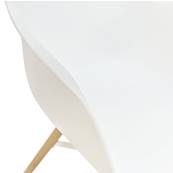 Chaise design à accoudoirs 'CONCEPT WOOD' blanche avec 4 pieds en bois naturel