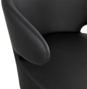 Fauteuil lounge design à accoudoirs 'BLACK COBBE' noir pieds en bois noir