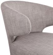 	Fauteuil lounge design à accoudoirs 'BLACK COBBE' en tissu gris pieds en bois noir
