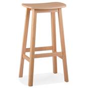 Tabouret de bar design de style scandinave 'BERE' assise avec 4 pieds en bois naturel
