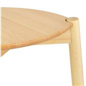 Tabouret de bar scandinave 'DRYCK' avec assise et pieds en frêne naturel repose pieds en métal noir