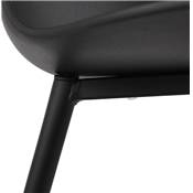 Chaise design moderne 'SILDE' noire avec 4 pieds en métal noir