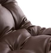Fauteuil lounge 'Capiton' marron pieds en métal chromé