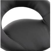 Tabouret de bar réglable design 'Kendo' pivotant noir pied et repose pieds métal chromé dossier bas