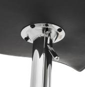 Tabouret de bar réglable design 'Luxe' pivotant noir pied central en métal chromé et dossier haut