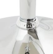 Tabouret de bar réglable design 'Luxe' pivotant crème pied central en métal chromé et dossier haut