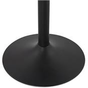 Table de bar haute design ronde 'Standup' mange debout en bois noir avec pied central en métal noir