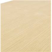 Bureau design assis-debout électrique 'SMALL TECH' en bois naturel pieds métal blanc - 150 x 70 cm