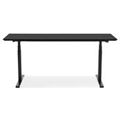 Bureau design assis-debout électrique 'TECH' noir en bois pieds en métal noir - 180 x 90 cm