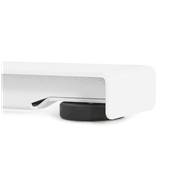 Bureau design assis-debout électrique 'SMALL SEMPLICE' en noyer pieds en métal blanc - 140 x 70 cm