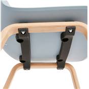 Chaise de cuisine / salle à manger design 'Parkwood' bleue avec 4 pieds en bois naturel