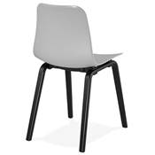 Chaise design 'Parkwood Black Edition' grise avec 4 pieds en bois noir