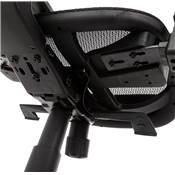 Fauteuil de bureau design à roulettes appui tête dossier bas 'WORK' noire tissu maillé pieds chromés