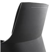 Chaise de bureau design à roulettes dossier bas 'LITTLE MASTER' en tissu noir pieds en alluminium