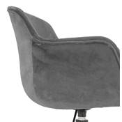 Chaise design de bureau à roulette 'SOFT' en velours gris avec 5 pieds en métal noir