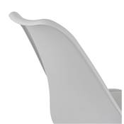 Chaise de bureau à roulettes design 'TULIP' grise pieds en métal chromé