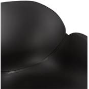 Chaise style industriel design à accoudoirs 'LOTUS' noire avec 4 pieds en métal blanc