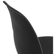 Chaise design style industriel 'PERRY' noire avec 4 pieds en métal noir