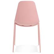 Chaise design intérieur / extérieur 'EASY' assise en resine rose 4 pieds en métal rose
