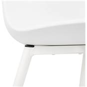 Chaise design moderne 'SILDE' blanche avec 4 pieds en métal blanc