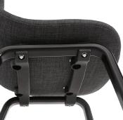 Chaise moderne 'Teknik Blackwood' en tissu gris foncé avec 4 pieds en bois noir